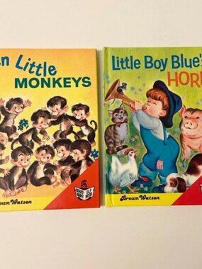 Vintage Start Right Elf  Books Ten Little Monkeys and Little Boy